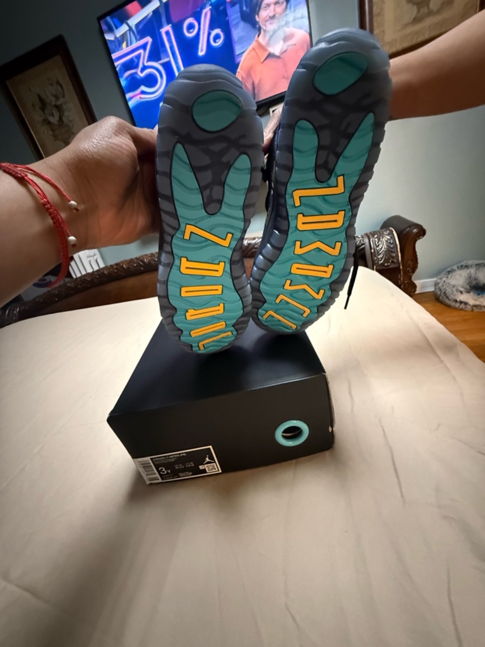 Nike Women's Sneakers in Aqua with Yellow Accents
